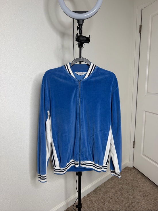 Dior Other - Dior Blue and White Striped Collar Zip Jacket